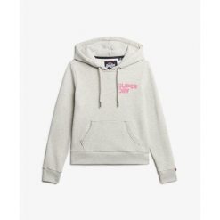 Damska bluza z kapturem w tęczowe paski Superdry. Szare bluzy damskie Superdry., bez wzorów, z kapturem. Za 334.85 zł.