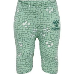 Legginsy dla dziewczynki Hummel Zanzi. Zielone legginsy dla dziewczynek Hummel, bez wzorów, z bawełny. Za 161.50 zł.