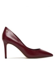 Tommy Hilfiger Szpilki Essential Pointed Pump FW0FW09362 Bordowy. Czerwone szpilki damskie Tommy Hilfiger, bez wzorów, ze skóry, bez obcasa, bez zapięcia. Za 569.99 zł.