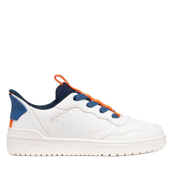 Sneakersy Geox. Białe trampki i tenisówki chłopięce Geox, bez wzorów, bez zapięcia. Za 248.99 zł.