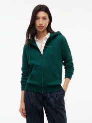 Tommy Jeans sweter z kapturem Kobiety Bawełna zielony, L. Zielone swetry damskie Tommy Jeans, l, bez wzorów, z bawełny, bez kołnierzyka, bez ramiączek, z kapturem. Za 369.95 zł.