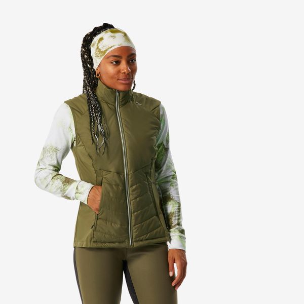 Kamizelka do narciarstwa biegowego damska Inovik 500. Brązowe bluzy sportowe damskie INOVIK, na zimę, m, bez wzorów, z materiału, bez kaptura, narciarskie. Za 149.99 zł.