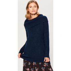 Sweter z wykładanym kołnierzem Gold Label - Zielony. Swetry damskie marki Mohito. W wyprzedaży za 39.99 zł.