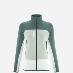 Bluza turystyczna damska Millet Fusion Grid Jkt W active fit Polartec PowerGrid. Zielone bluzy damskie Millet, xs, bez wzorów, z tkaniny, bez kaptura. Za 680.00 zł.