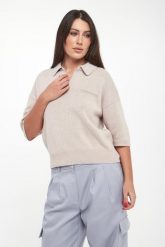 Sweter damski wełniany z kołnierzem polo PESERICO. Swetry damskie Peserico, bez wzorów, z wełny, bez kołnierzyka, bez ramiączek, bez kaptura. Za 1,579.00 zł.