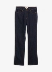 Dżinsy z prostymi nogawkami, high waist. Niebieskie jeansy damskie bonprix, z podwyższonym stanem. Za 124.99 zł.