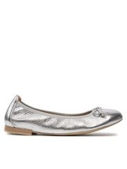 Caprice Baleriny 9-22108-42 Srebrny. Szare baleriny damskie Caprice, bez wzorów, ze skóry, bez obcasa. Za 190.99 zł.