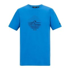 T-shirt Męski Z Motywem Fali Cline IX. Niebieskie koszulki sportowe męskie Regatta, m, bez wzorów, bez kołnierzyka, bez ramiączek, trekkingowe. Za 66.99 zł.