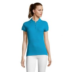 Damska Koszulka Polo Passion. Niebieskie koszulki sportowe damskie SOL'S, s, bez wzorów, bez kołnierzyka, bez ramiączek. Za 57.99 zł.