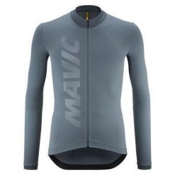 Dżersej z długim rękawem Mavic Aksium. Niebieskie bluzy męskie MAVIC, z dżerseju, bez zapięcia, rowerowe. Za 442.50 zł.