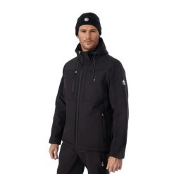 Kurtka turystyczna męska NEMEV SOFTSHELL Sherpa wodoodporna. Czarne kurtki męskie Aulp, na zimę, l, bez wzorów, z elastanu, bez kaptura. Za 659.99 zł.