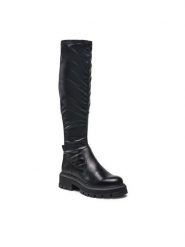 Lasocki Kozaki RST-BONN-03 Czarny. Czarne kozaki damskie Lasocki, ze skóry, bez obcasa, na płaskiej podeszwie. Za 329.99 zł.