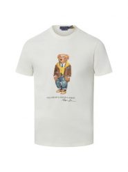 Polo Ralph Lauren Koszulka męska Mężczyźni Bawełna biały|wielokolorowy nadruk, M. Białe koszulki polo męskie Polo Ralph Lauren, m, bez wzorów, z bawełny, eleganckie, bez ramiączek. Za 639.95 zł.