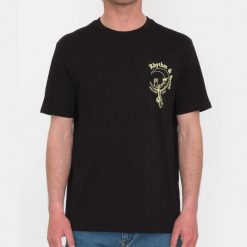 Koszulka Volcom Rhythm 1991 Czarna. Czarne koszulki sportowe męskie Volcom, bez wzorów, bez kołnierzyka, bez ramiączek. Za 177.62 zł.