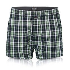 Męskie Bokserki Bawełniane - Pako Jeans - Granatowo-Zielona Kratka. Niebieskie bokserki męskie Pako Jeans, m, bez wzorów, z bawełny. Za 33.00 zł.