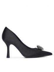 DeeZee Szpilki R24SS04000A Czarny. Czarne szpilki damskie DeeZee, bez wzorów, z materiału, bez obcasa, bez zapięcia. Za 129.99 zł.