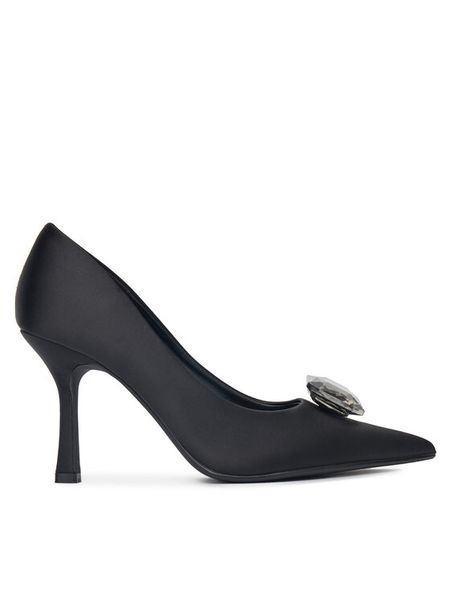 DeeZee Szpilki R24SS04000A Czarny. Czarne szpilki damskie DeeZee, bez wzorów, z materiału, bez obcasa, bez zapięcia. Za 129.99 zł.