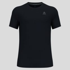Koszulka męska Odlo F-DRY. Czarne koszulki sportowe męskie Odlo, l, bez wzorów, bez kołnierzyka, bez ramiączek, trekkingowe. Za 239.99 zł.