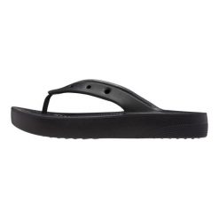 Japonki damskie Crocs Platform Flip. Czarne skarpety damskie Crocs, bez wzorów, z materiału. Za 183.00 zł.