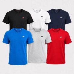 KOMPLET KOSZULEK MĘSKICH 4F ZESTAW 6PAK T-SHIRT XXL TTSHM3341. T-shirty męskie 4f, m, bez wzorów, z bawełny, sportowe, bez kołnierzyka. Za 299.94 zł.