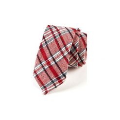 Krawat męski SORIA. Czerwone krawaty i muchy Hisoutfit, z materiału. Za 129.00 zł.