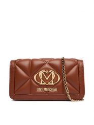 LOVE MOSCHINO Torebka JC5640PP0PLC0208 Brązowy. Brązowe kopertówki damskie Love Moschino, bez wzorów, ze skóry, bez dodatków. Za 699.99 zł.