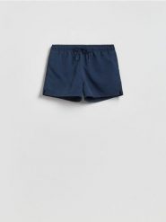 Gładkie szorty plażowe - granatowy. Niebieskie szorty męskie Reserved, l, bez wzorów, z tkaniny. Za 59.99 zł.