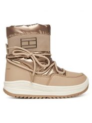 Tommy Hilfiger Śniegowce Snow Boot T3A5-34052-1474 S Beżowy. Brązowe buty zimowe dziewczęce Tommy Hilfiger, ze skóry, bez zapięcia. Za 489.99 zł.