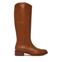 Kozaki LAUREN RALPH LAUREN. Brązowe kozaki damskie Lauren Ralph Lauren, bez obcasa, na płaskiej podeszwie. Za 1,599.00 zł.