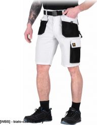 R.E.I.S. OX-OGR-TS - Spodnie ochronne robocze do pasa OGR z krótkimi nogawkami, męskie - biało-czarno-szary 2XL. Białe spodnie materiałowe męskie R.E.I.S., m, bez wzorów. Za 53.58 zł.