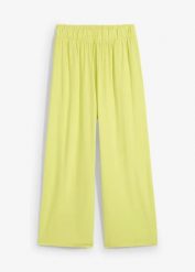 Spodnie culotte z dzianiny z lejącej wiskozy. Czarne spodnie materiałowe damskie bonprix, bez wzorów, z dzianiny. Za 77.99 zł.