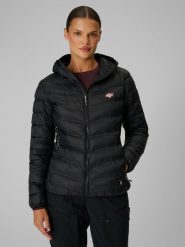 4F Kurtka trekkingowa z wypełnieniem syntetycznym damska - czarna L. Czarne kurtki damskie 4f, l, bez wzorów, z materiału, bez kaptura. Za 399.99 zł.