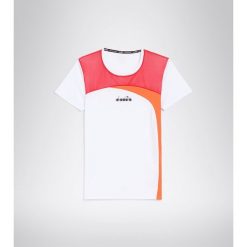 Koszulka do tenisa z krótkim rekawem damska Diadora L. SS T-SHIRT optical white. Białe koszulki sportowe damskie Diadora, l, bez wzorów, sportowe, bez kołnierzyka. Za 59.99 zł.