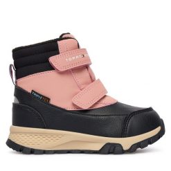 Śniegowce Tommy Hilfiger. Czarne śniegowce dziewczęce Tommy Hilfiger, bez zapięcia. Za 389.99 zł.