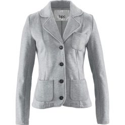 Żakiet z dzianiny dresowej bonprix jasnoszary melanż. Żakiety damskie marki bonprix. Za 49.99 zł.