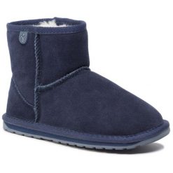 Śniegowce EMU Australia. Niebieskie buty zimowe chłopięce Emu Australia, bez wzorów, bez zapięcia. Za 349.99 zł.