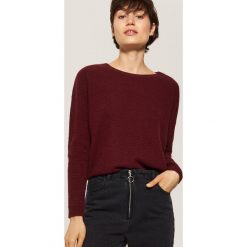 Sweter o ryżowym splocie - Bordowy. Czerwone swetry damskie House, ze splotem. Za 69.99 zł.
