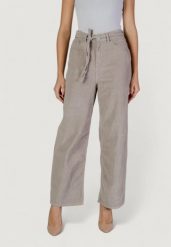 Spodnie Kobieta ONLY ONLBLEECKER MW BELT LOOSE CORD PANT PN. Brązowe spodnie materiałowe damskie Only, l, bez wzorów, z bawełny. Za 137.15 zł.