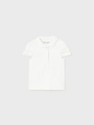 Mayoral Polo 1191 Biały. Białe t-shirty i topy dla dziewczynek Mayoral, bez wzorów, z bawełny, bez ramiączek. Za 79.99 zł.
