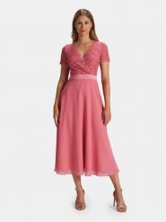 Swing Sukienka koktajlowa 5AG11100 Różowy Regular Fit. Czerwone sukienki damskie Swing, bez wzorów, z syntetyku, wizytowe, bez kołnierzyka, bez ramiączek. Za 499.99 zł.