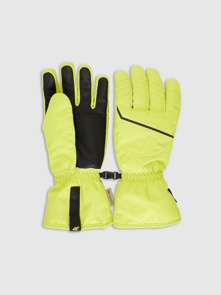 4F Rękawiczki narciarskie Thinsulate z membraną NeoDry męskie - zielone M. Zielone rękawiczki męskie 4f, na zimę, bez wzorów, z materiału, klasyczne. Za 149.99 zł.