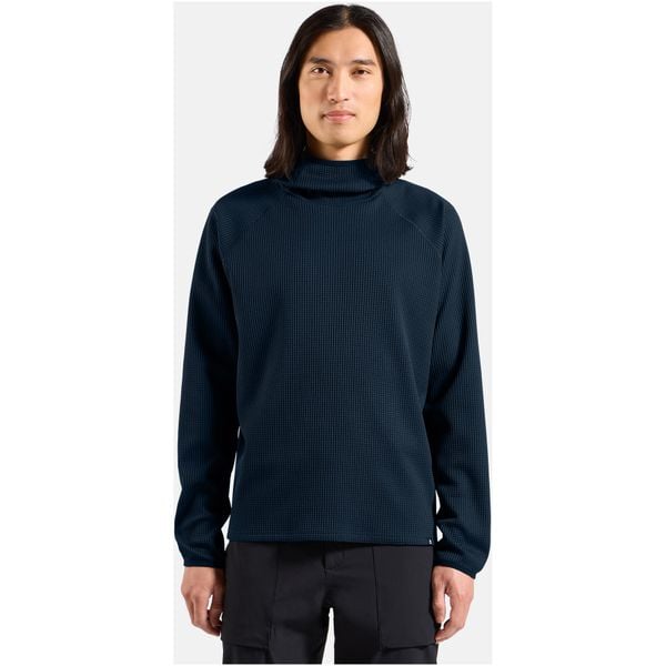 Bluza z kapturem Odlo Mid layer hoody CUBIC. Niebieskie bluzy męskie Odlo, m, bez wzorów, z kapturem. Za 319.99 zł.