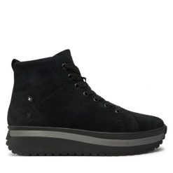 Trzewiki Rieker Revolution Lifestyle. Czarne botki damskie Rieker Revolution Lifestyle, bez obcasa, na płaskiej podeszwie, bez zapięcia. Za 367.00 zł.