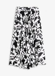 Spódnica maxi z lejącej wiskozy. Białe spódnice damskie bonprix, bez wzorów, z wiskozy, maxi. Za 37.99 zł.