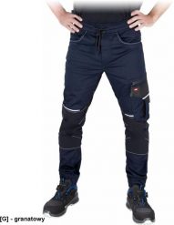 Reis Spodnie ochronne do pasa męskie granatowe odblaski wyprofilowane kolana wiele kieszeni Oxford 600D FLEXZONE-T 58. Brązowe spodnie materiałowe męskie Reis, m, bez wzorów. Za 100.79 zł.