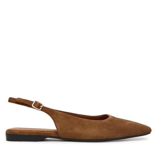 Baleriny Vagabond Shoemakers. Brązowe baleriny damskie Vagabond Shoemakers, bez wzorów, bez obcasa. Za 449.99 zł.
