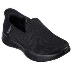 Damskie Buty Sportowe Go Walk Flex Relish. Czarne obuwie sportowe damskie Skechers, bez wzorów, z materiału. Za 289.99 zł.