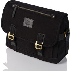 Torba na ramię czarna PAOLO PERUZZI T-17-BL. Czarne torby na ramię męskie Paolo Peruzzi, bez wzorów, z bawełny, vintage, na ramię. Za 169.99 zł.