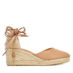 Espadryle Castañer. Brązowe sandały damskie Castañer, bez wzorów, bez obcasa, bez zapięcia. Za 539.99 zł.