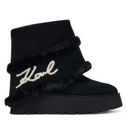 Śniegowce KARL LAGERFELD. Czarne śniegowce i trapery damskie KARL LAGERFELD. Za 1,189.00 zł.